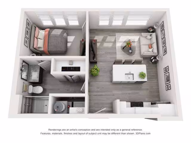 1 Bed • 1 Bath 05308 floor plan